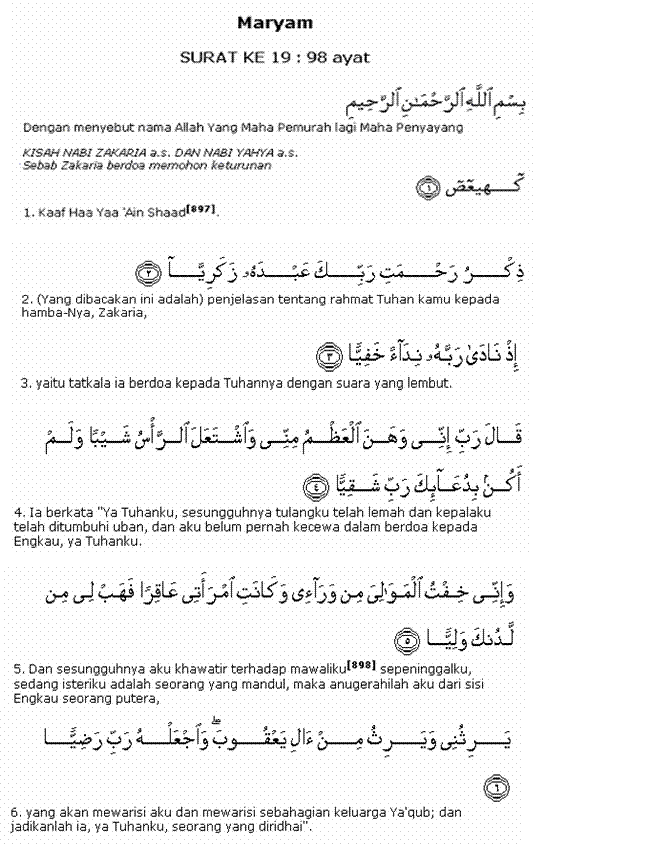 Surat Maryam 1 11 Untuk Program Hamil